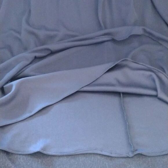 David's Bridal Marine Blue Long Mesh Cowl Back Sleeveless Formal Dress Size 2 - Picture 11 of 15